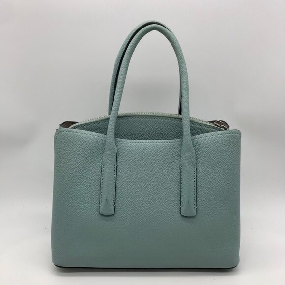 Kate Spade Hazy Blue Pebble Grain Leather Margaux Satchel - Picture 2 of 11